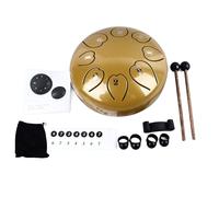 Steel Tongue Drum 6 Inch 8 Notes | Clear Resonant Sound for Mindfulness/Music Therapy/Relaxation | Handheld Percussion Instrument with Mallets & Bag (Yellow)