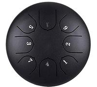 Steel Tongue Drum 6 Inch 8 Notes Handpan Drum Easy To Play with Travel Bag for Meditation Zen Gift Nero
