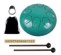 Steel Tongue Drum, 6 Inch 8 Notes Rain Drum for Garden, Handpan Drum with Drumsticks, Bag, Percussion Instrument for Musical Education Concert Mind Healing Yoga Meditation