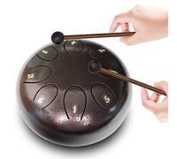 Steel Tongue Drum: 6 inch 8 tone Musical Percussion Instrument, Rain Drum for Outside - Ideal Present for Family and Friends (Maroon)