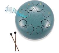 Steel Tongue Drum 6 Inch 8 Tones D Key, Hand Percussion Instrument with Drumsticks, Carry Bag, Finger Covers for Music Education, Yoga, Meditation