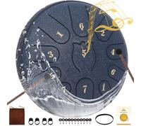 Steel Tongue Drum 6 Inche 11 Note Steel Drums Instruments Percussion Instrument,with Soft Bag,Music Book,2 Mallets,for Meditation or Yoga (blue)