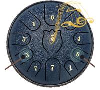 Steel Tongue Drum 6 Inche 11 Note Steel Drums Rain Chime,Raindrop Drum,Rain Drum for Outside Garden（Dark Blue）