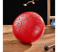 Steel Tongue Drum 6 Inches 11 Notes C-Key Handpan Drum Pure Sound Quality Percussion Instrument With Storage Bag Phonetic Sticker Drum Mallets And Finger Cots,Red