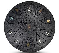 Steel Tongue Drum 6 Inches 11 Notes Percussion Instrument, with Bag, Music Book, Mallets for Yoga Meditation Entertainment Musical Education (Color : Black)