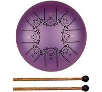 Steel Tongue Drum, 6 Inches 8 Note Steel Hand Drum with Drumsticks, 12 Zodiac Ethereal Drum for Beginners, Percussion Instrument for Musical Education Yoga Meditation/374 (Color : H)