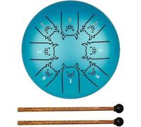 Steel Tongue Drum, 6 Inches 8 Note Steel Hand Drum with Drumsticks, 12 Zodiac Ethereal Drum for Beginners, Percussion Instrument for Musical Education Yoga Meditation/374 (Color : B)