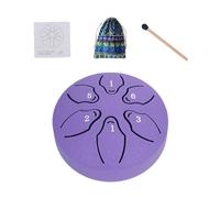 Steel Tongue Drum | 6 Note 3 Inch A-Key Tank Drum, Ethereal Drum Small | Handpan Percussion Instrument with Mallets, Music Book for Yoga, Concerts, Music Lessons, Beginners