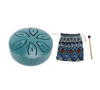 Steel Tongue Drum, 6 Notes Outdoor Rain Drum, 3 Inch Hang Drum Instrument Ethereal Drum, Handpan Drum with Sound Healing Meditation for Kids Adults (Dark Green)