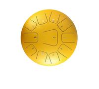 Steel Tongue Drum, 8/10 Inch 11-step Disc Drum, Percussion Pan Drum, Suitable for Camping, Meditation, Yoga (yellow 10 inches)