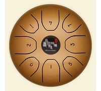 Steel Tongue Drum, 8 Note 5.5 Inch Handpan Drum, Handpan Key C, with Storage Bag/, Music Book, Mallet, For Meditation, Yoga (Quicksand Gold)