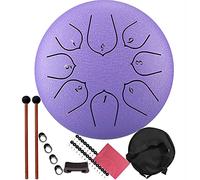 Steel Tongue Drum 8 Notes-6 Inch Handpan, Percussion Steel Drums for Adults with Portable Travel Bag, Book, Mallets, Finger Picks Ideal Gift for Her-Lavender