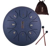 Steel Tongue Drum - 8 Tones 6 Inches-Percussion Instrument - C-Key Handpan Drum With Bag, Mallets, Finger Picks,For Beginner Adult Kids,B