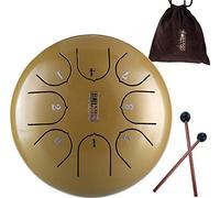 Steel Tongue Drum - 8 Tones 6 Inches-Percussion Instrument - C-Key Handpan Drum With Bag, Mallets, Finger Picks,For Beginner Adult Kids,C