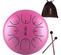 Steel Tongue Drum - 8 Tones 6 Inches-Percussion Instrument - C-Key Handpan Drum With Bag, Mallets, Finger Picks,For Beginner Adult Kids,J