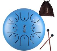 Steel Tongue Drum - 8 Tones 6 Inches-Percussion Instrument - C-Key Handpan Drum With Bag, Mallets, Finger Picks,For Beginner Adult Kids,E