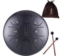 Steel Tongue Drum - 8 Tones 6 Inches-Percussion Instrument - C-Key Handpan Drum With Bag, Mallets, Finger Picks,For Beginner Adult Kids,F