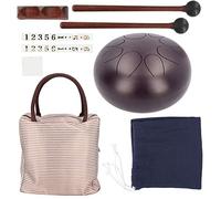 Steel Tongue Drum 8Tone Ethereal WorryFree Sanskrit Hand Pan 10in Percussion Instrument (Black)