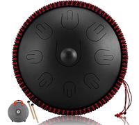 Steel Tongue Drum - 9 Notes 16 Inch Handpan Drum in D Key, Percussion Instrument for Meditation with Mallets and Carry Bag
