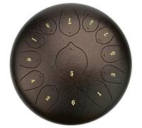Steel Tongue Drum C Major, 13 Notes 12 Inches Ethereal Drum with Bag Finger Picks Mallets Music Book for Musical Education Mind Healing Yoga