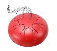 Steel Tongue Drum,Chakra Drum For Rain Outdoor, Drum Rain Chime Waterproof,Rain Drum For Garden Instrument, Chakra Drum 6 Inches 8 Notes(Red)