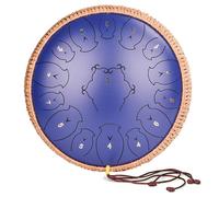Steel Tongue Drum- ChunFeng 13 Inch 15 Notes-Hand Pan Drums With Music Book, Tongue Drums Mallets and Handpan Carry Bag, C Major (Blue)