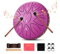 Steel Tongue Drum, Couleeur 6 Inch 11 Notes Handpan for Garden, C Key & Rust-Proof Tongue Drum Percussion, Handpan Rain Outside with Bag and Percussion Instruments for Music Therapy
