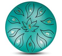 Steel Tongue Drum for Beginner Adult children, 6 Inches 11 Tones Percussion Instrument Handpan Drum Kit with Drum Mallets Carry Bag Music Book Tank Drum for Mind Healing Yoga (Color : Green_6 inches