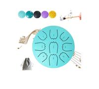 Steel Tongue Drum for Garden, 4-Inch 9 Notes Rain Chime, Waterproof Musical Instrument for Meditation, Yoga, Outdoor Relaxation, Mini Handpan Chakra Drum
