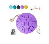 Steel Tongue Drum for Garden, 4-Inch 9 Notes Rain Chime, Waterproof Musical Instrument for Meditation, Yoga, Outdoor Relaxation, Mini Handpan Chakra Drum