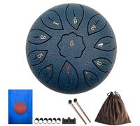 Steel Tongue Drum For Outside Garden, Rain Chime Drum Style Calming Percussion Instrument, 4/6 Inch 8/9/11 Notes Musical Handpan, Waterproof Meditation For Adults & Beginners(Blue,6 inch 8 Note)