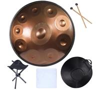 Steel Tongue Drum, Handpan Drum 9/10 Notes Harmonic, Hand Pan Drum Adult Child Gift, Healing Instrument With Soft Handpan Bag, 2 Handpan Mallets, Handpan Stand 9-Notes blue