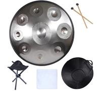 Steel Tongue Drum, Handpan Drum 9/10 Notes Harmonic, Hand Pan Drum Adult Child Gift, Healing Instrument With Soft Handpan Bag, 2 Handpan Mallets, Handpan Stand 9-Notes blue