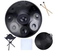 Steel Tongue Drum, Handpan Drum 9/10 Notes Harmonic, Hand Pan Drum Adult Child Gift, Healing Instrument With Soft Handpan Bag, 2 Handpan Mallets, Handpan Stand 9-Notes blue