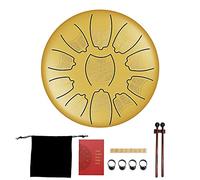 Steel Tongue Drum Instrument, 6 Inches 11 Notes Percussion Instrument Kit Tank Drum, With Bag, Music Book And Mallets For Meditation Musical Education (Color : Gold)