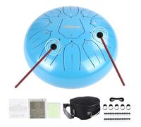 Steel Tongue Drum Instrument for Adults: 10 Inch 11 Notes Hanpan Drum with Bag for Meditation - Percussion Steel Drum for Beginner Adult kids Gift (blue)