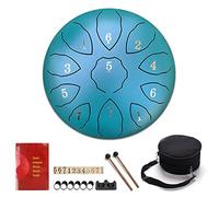 Steel Tongue Drum Instrument for Kid,Beginner,8 inch 11 Notes Percussion Steel Drum w/Mallets Stickers Finger Picks Mallet Bracket Bag,Handpan Drum for Meditation Musical Education Mind Healing Yoga (