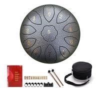 Steel Tongue Drum Instrument for Kid,Beginner,8 inch 11 Notes Percussion Steel Drum w/Mallets Stickers Finger Picks Mallet Bracket Bag,Handpan Drum for Meditation Musical Education Mind Healing Yoga (