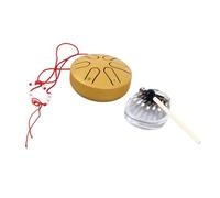 Steel Tongue Drum Kalimba Steel Tongue Drum Kalimba, Steel Tongue Drum Kalimba Set Set Metal Tongue Drum Maple Thumb Piano with Drumsticks for Beginners (XB09 Yellow)
