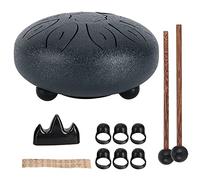 Steel Tongue Drum Kit 11 Tone, Ethereal Worry - Free Sanskrit Hand Pan Percussion Instrument, 6 - Inch Carbon Steel Drum with Drawstring Bag, Drumsticks, Stand, Music Book for Medi