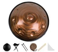 Steel Tongue Drum Kit, 22in Hand Pan Drums Percussion Instrument, 9/10/12Notes Generates Yoga Meditation, for Musical Education Entertainment-10 Notes
