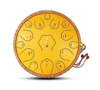 Steel Tongue Drum Large Percussion Instrument Tank Drum F Key 13 Inch 15 Notes Handpan with Travel Bag for Yoga, Meditation, Musical Education Etc