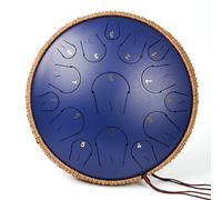 Steel Tongue Drum - Lidguni 15 Note 14 Inch Tongue Drum Instrument - Hand Pan Drums with Music Book, Steel Handpan Drum Mallets and Carry Bag, C Major,Handpan Drum for adults (Deep Blue), 14IN-15NOTE
