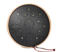 Steel Tongue Drum - Lidguni 15 Note 14 Inch Tongue Drum Instrument - Hand Pan Drums with Music Book, Steel Handpan Drum Mallets and Carry Bag, C Major, Handpan Drum for adults (Black), 14IN-15NOTE