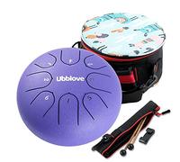 Steel Tongue Drum Musical Instruments: Metal Handpan Drum 8 Notes 6 inch C Key Meditation Drum Concert Percussion Instruments with Bag,Music Book for Kids Christmas Gift (Purple 6 inch)