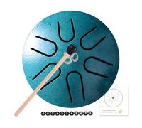 Steel Tongue Drum - Notes Rain Drum, Handpan Drum, Percussion Instrument with Drumsticks, Finger Picks, Carry Bag and Music Book, Meditation Drum for Yoga and Mind Healing, 3.07 x 1.77 Inches