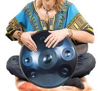Steel Tongue Drum, Percussion Hand Pan Drum, 22in Hand Drum with Drumsticks, Fine Tuning, 9 Notes, for Personal Meditation/Music Therapist/Performance/Music Education