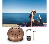 Steel Tongue Drum, Percussion Hand Pan Drum, 5.5in Hand Drum with Drumsticks, 8 Notes, for Personal Meditation/Music Therapist/Performance/Music Education