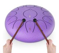 Steel Tongue Drum Rain Drum 6 Inch 11 Note D Key Percussion Instrument for Beginners - Ethereal Sound Healing, Portable, Durable, Rain Drum for Outside Garden, Meditation Yoga Gift