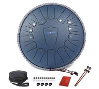 Steel Tongue Drum, Rain Drum for Outside Garden, Rain Chime Chakra Drum, Hand Pan Musical Instrument Gift with Bag for Adult Kids, Mallets for Meditation Yoga (Navy, 13 Inches 15 Notes)